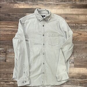 Express Light Gray Button-Down Shirt